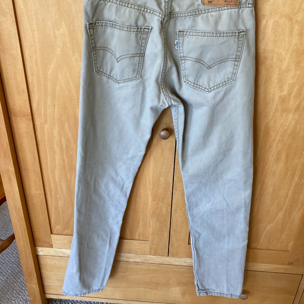 Levi's 508 Men Jeans 29x32 Beige Denim Taper Pockets Mid Rise Cotton Adult